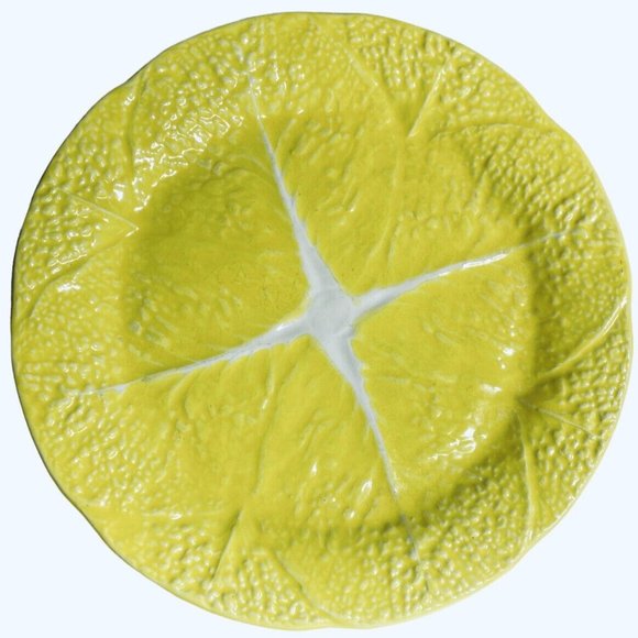 Vintage Secla Cabbage Yellow Dinner Plate 10 3/4" Majolica from Portugal - Picture 1 of 4